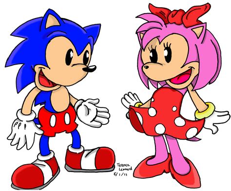 Classic Sonic And Amy By Sonicknight007 On Deviantart