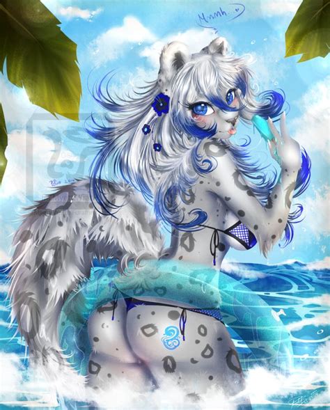 Beach Snowleapoard Wet Fur Furry Summer Time Furries Pictures