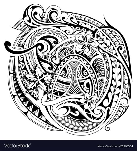 Polynesian Ornament With Ethnic Elements Vector Image