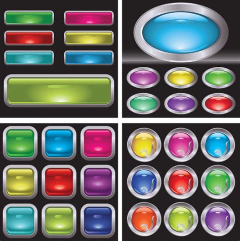 Colorful Vector Buttons Set — Stock Vector © Lilu330 129446032
