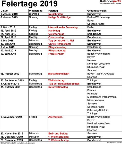 Gesetzliche feiertage in bayern 2021 und 2022: Feiertage 2019 in Deutschland mit druckbaren Vorlagen