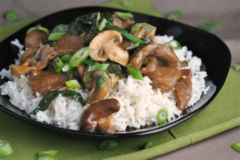 Ginger Beef Mushroom And Kale Stir Fry