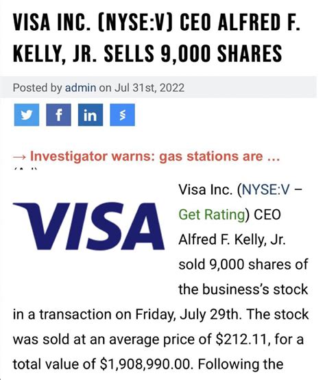 Laila Mickelwait On Twitter Did Visas Ceo Al Kelly Sell Off Shares Friday Because He Was