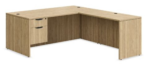 L Shape Desk With Single Drawer Pedestal Classic Laminate Series