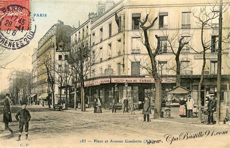 Carte Postale 1900 Paris La Place Et Lavenue Gambetta Cartes