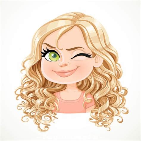 Beautiful Blond Girl With Magnificent Curly Hair Vector Free Download