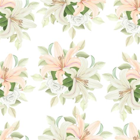 Free Vector Floral Seamless Pattern With Soft Color
