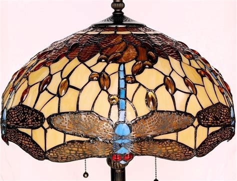 Dragonfly Tiffany Floor Lamp Ochre Colors Lamp Shade Pro