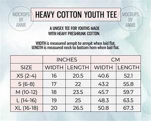 Gildan 5000b Unisex Heavy Cotton Youth Tee Xs Xl Size Chart T Shirt