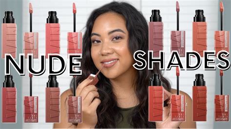 NEW NUDES MAYBELLINE VINYL INK LIPSTICKS FULL COLLECTION SWATCHES