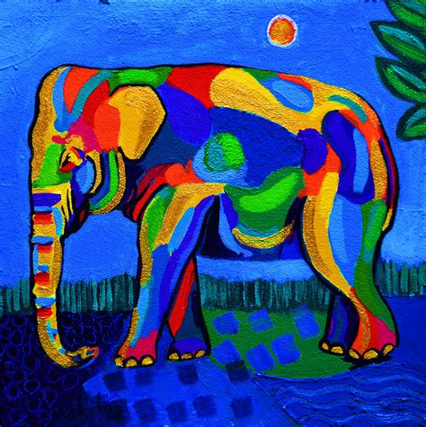 Colorful Elephant Painting By Stephen Humphries