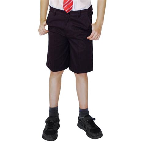 Boys Classic Fit Organic Cotton School Shorts Black 8yrs Plus