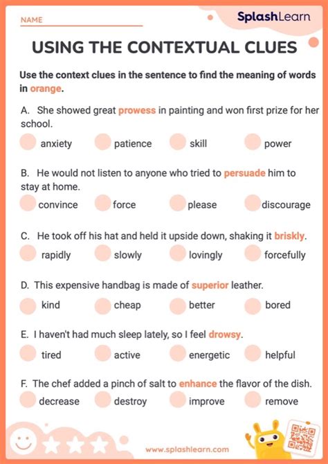 Using The Contextual Clues To Unlock Meaning Ela Worksheets Splashlearn