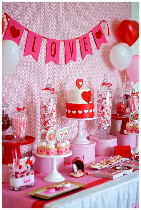 Valentines Day Birthday Party Ideas Party Valentine Valentines Parties Table Dessert Sweet