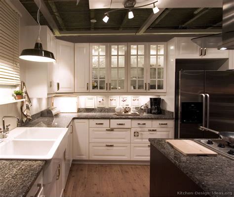 White kitchen cabinets with granite countertops for antique kitchen. Pictures of Kitchens - Traditional - White Kitchen ...