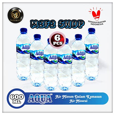 Jual Air Mineral Aqua Botol Tanggung Pet 600 Ml Kemasan 6 Pcs