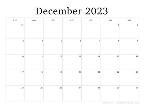 Printable December Monthly Calendar Artofit