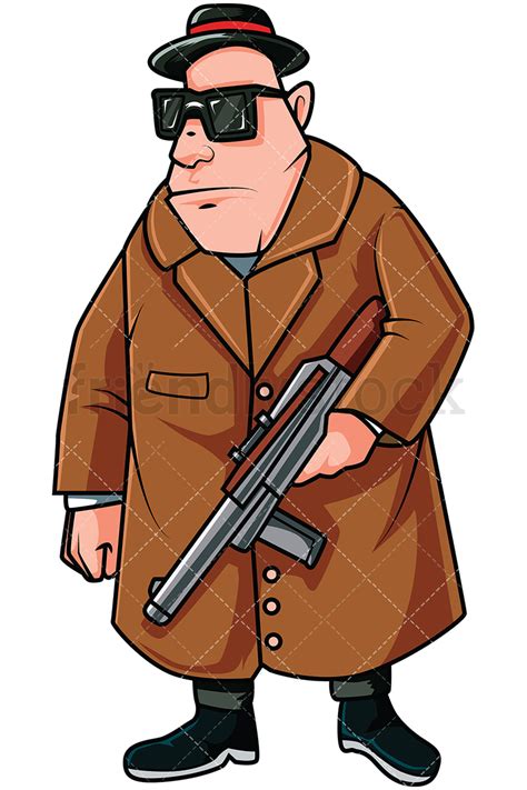 This criminal indeed ended his days in alcatraz but years later, sentenced twice for tax evasion and not for murder. Russian Mafia Hitman Holding Machine Gun Vector Cartoon ...