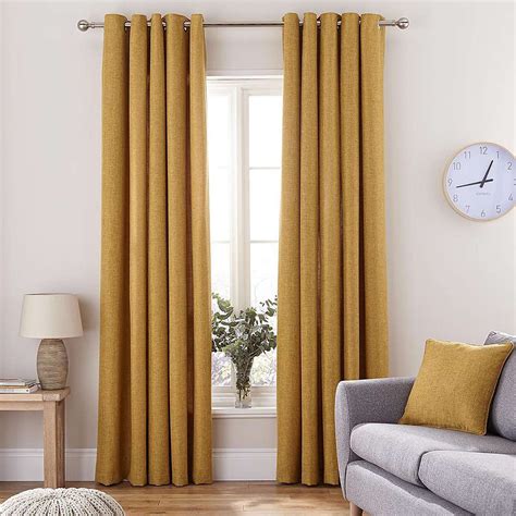 Vermont Mustard Eyelet Curtains Dunelm Yellow Curtains Living Room