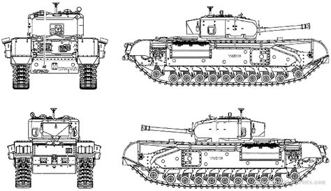 Tank Churchill Mkvi 75mm Drawings Dimensions Figures Download