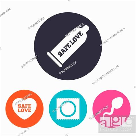 safe sex love icons condom and package symbol sperm sign stock vector vector and low budget