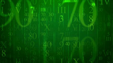 Animation Of Random Numbers Figures On A Green Background Seamless
