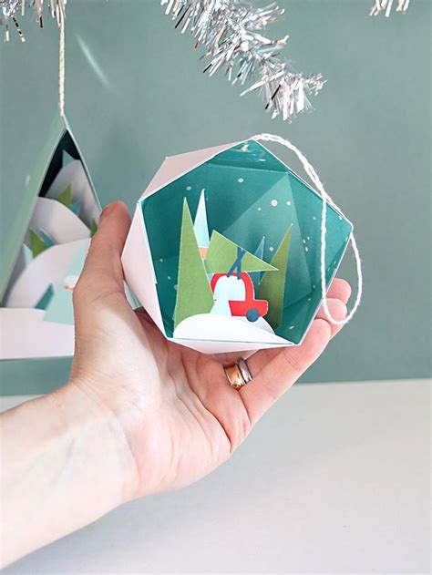 3d Christmas Ornaments 2 4 In A Set Printable Paper Crafts