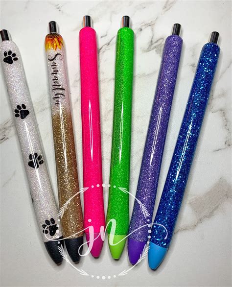 Custom Glitter Pen Glitter Pens Custom Pen Personalized Pens Etsy