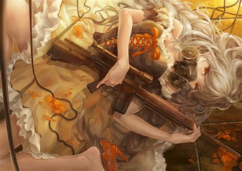 Wallpapers Gas Mask Blonde Girl Assault Rifle Piyotama