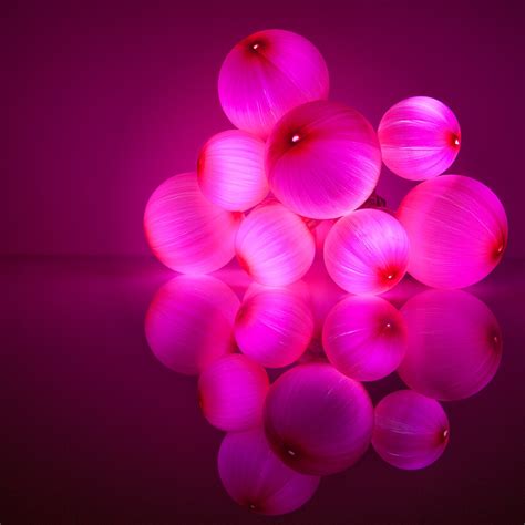 Battery Operated Pink Ball Ornament Light Set 10 Pink Led Lights