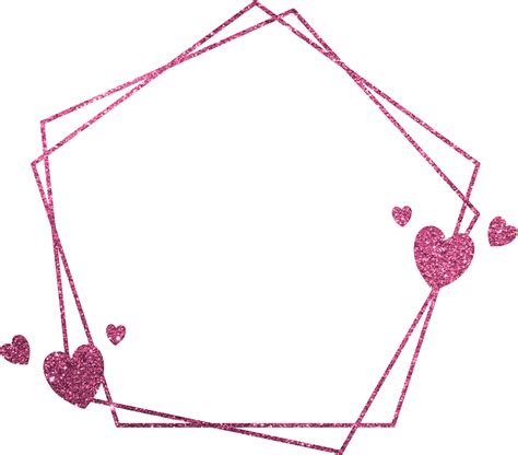 Pink Glitter Frame With Heart 18875815 PNG