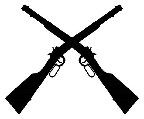 190 Crossed Guns Silhouette Illustrations Royalty Free Vector