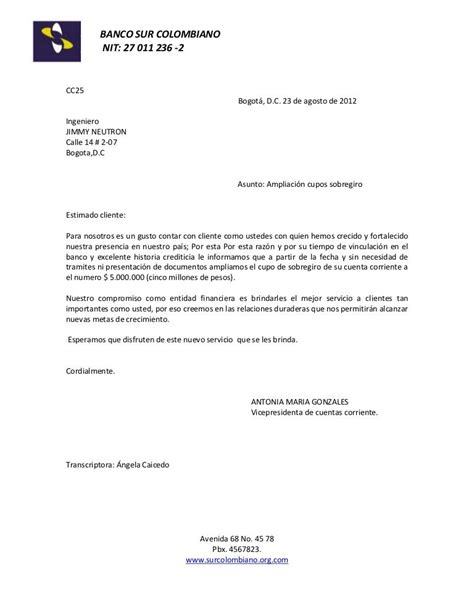 Ejemplo De Una Carta Comercial En Colombia Modelo De Informe