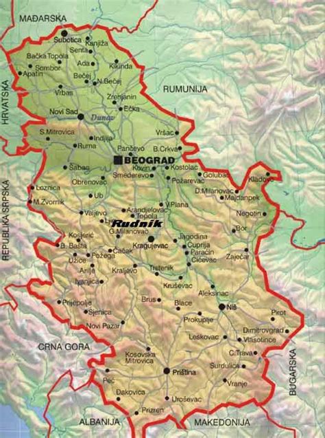 Geografska Karta Srbije Planine Superjoden