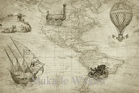 Vintage Map Download Old World Map Sepia Printable Map Etsy
