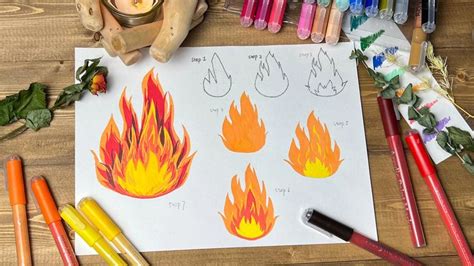 How To Draw Fire Step By Step Fire Drawing Fire Painting Fire Art