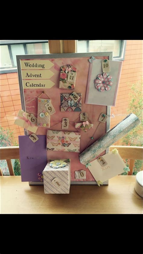 A 'wedvent' (wedding advent calendar) is great idea for bridesmaids to put together for bride to be. Wedding Advent Calendar :) x | Wedding countdown, Wedding calendar, Bacherlorette parties