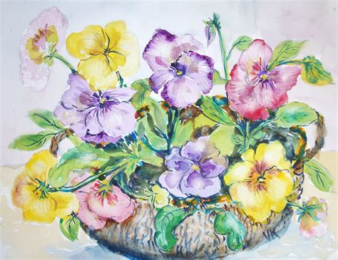 Trace some circles onto a black canvas and add the colorful reflections with a round brush. How to Paint Pansies in Watercolor (with Pictures) - wikiHow