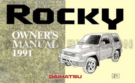 1991 Daihatsu Rocky Owner S Manual Reprint