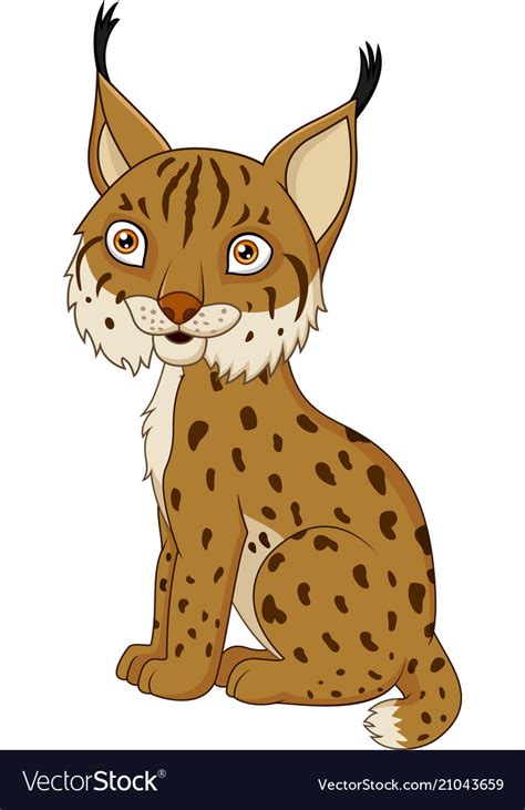 Cartoon Lynx Sitting Royalty Free Vector Image
