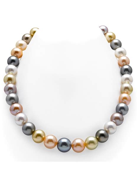 10 12mm South Sea And Freshwater Multicolor Pearl Necklace Aaa Quality