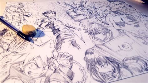 Drawing Epic 10 Anime Character Splash Page Anime Manga Sketch Youtube