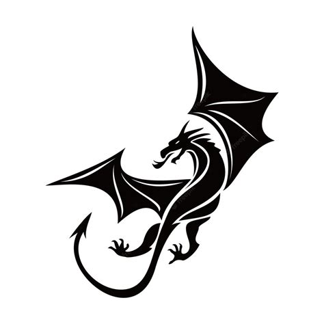 Premium Vector Dragon Silhouette Design Mythology Creature Sign And