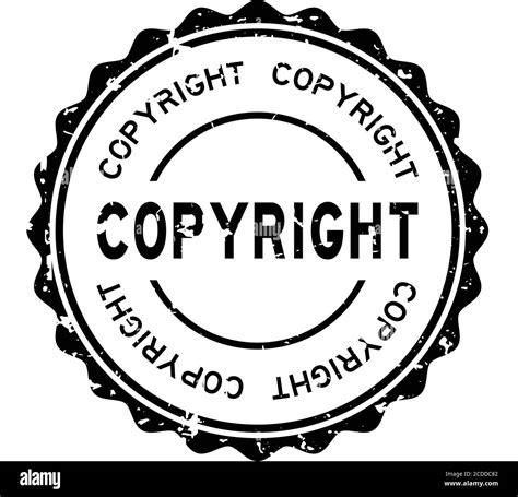 Grunge Black Copyright Word Round Rubber Seal Stamp On White Background