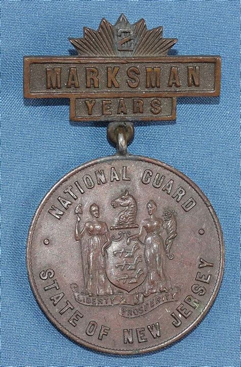 New Jersey National Guard 2 Year Marksman Medal Griffin Militaria