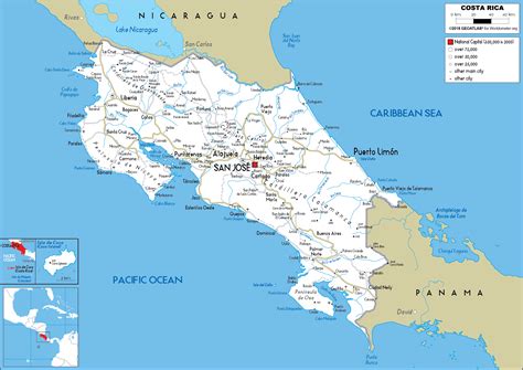 Mapa De Costa Rica Mapa Físico Geográfico Político Turístico Y A