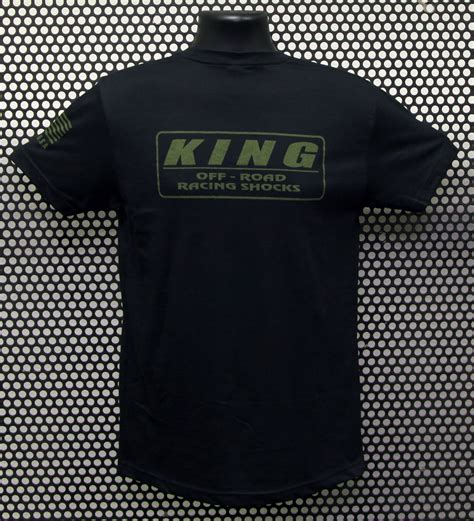 King Shocks Black Cvc Crew Tee Wolive Green Logo King Shocks
