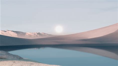 4k Minimalist Wallpapers ~ Desert Landscape Lake Sunrise Windows 11 4k