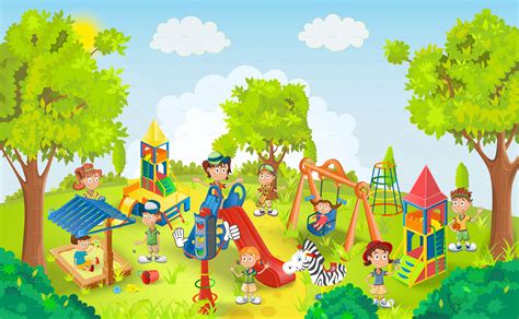 Children Playing In The Park Illustration Vectors Graphicriver