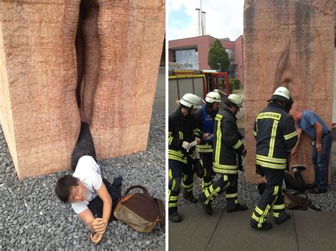 It S A Boy Four Firefighters Deliver Trapped Student From Giant Vagina Sculpture National Post